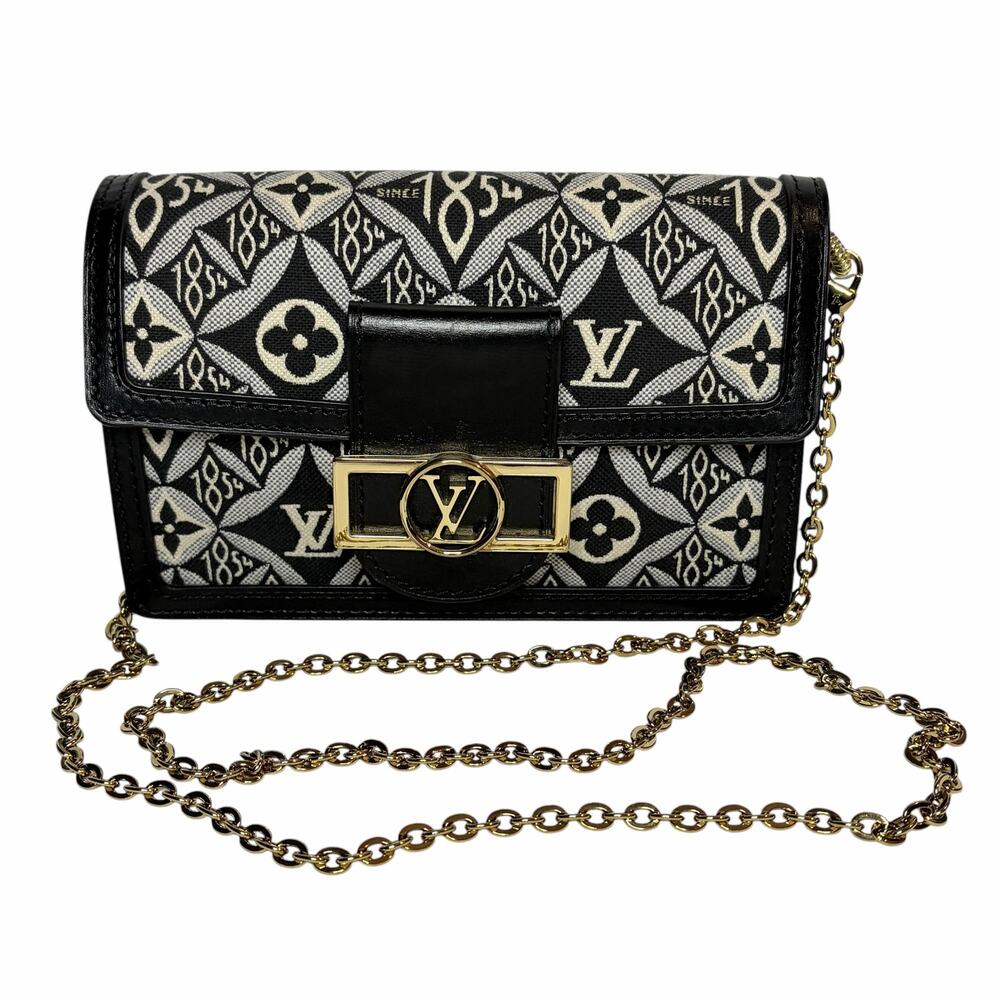 Louis Vuitton Since 1854 Dauphine Chain Wallet Crossbody Black Jacquard Bag